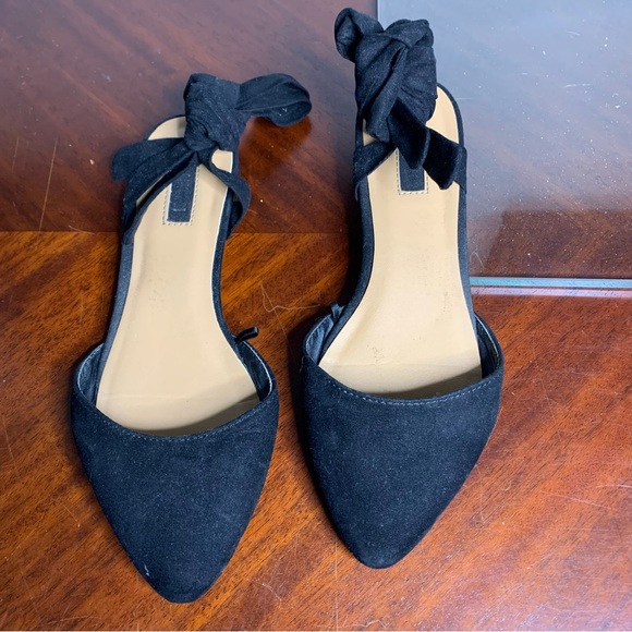Forever 21 Faux Suede Pointy Ankle Wrap Flats - Picture 8 of 8